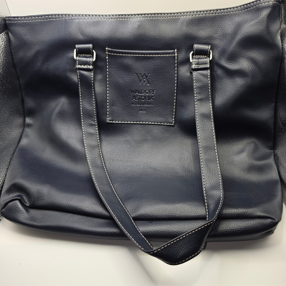 Waldorf Astoria Tote Bag Women Large Navy Blue NEW Vitronic Lamis Luxury Bag